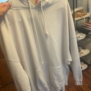Aeropostale White Cozy Sweater with Drawstring Hood
